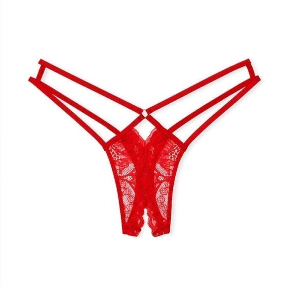 Victoria’s Secret NWT very sexy strappy lace crotchless thong panty - Picture 8 of 8